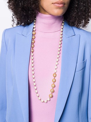Moschino Pre-Owned 1980s Faux-Pearl Long Necklace