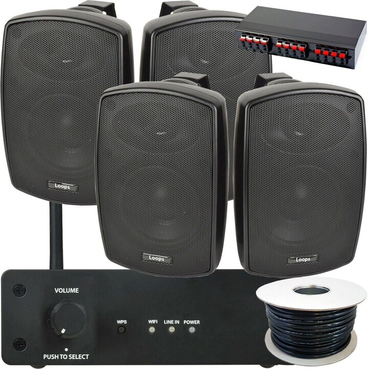 Loops Garden Party BBQ Outdoor Speaker Kit Wireless Mini Stereo Amp & 4