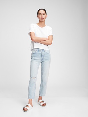 High Rise Cheeky Straight Jeans with Washwell - ShopStyle