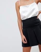 Thumbnail for your product : ASOS Design Seamed Skater Mini Skirt With Box Pleats