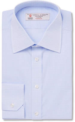 Turnbull & Asser Blue Slim-Fit Checked Cotton Shirt
