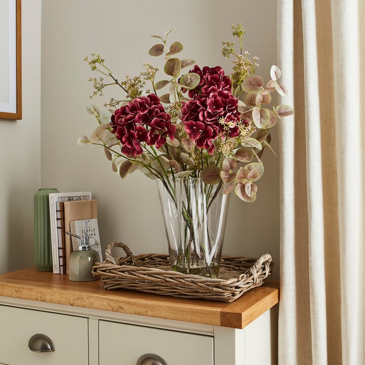 Dunelm Artificial Hydrangea and Eucalyptus in Vase Purple ShopStyle