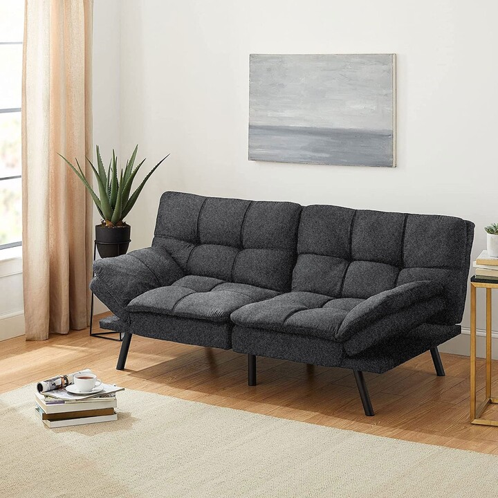 Yangming Futon Couch Sofa Bed, Fabric Sleeper Futons Convertible