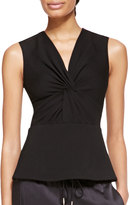Thumbnail for your product : Jason Wu Sleeveless Ponte Jersey Twist Top, Black