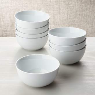 Crate & Barrel White Porcelain Cereal Bowls Set of 8