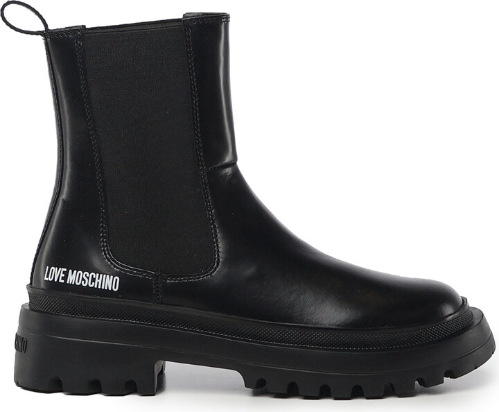 Love Moschino Calf And Lycra Ankle Boots