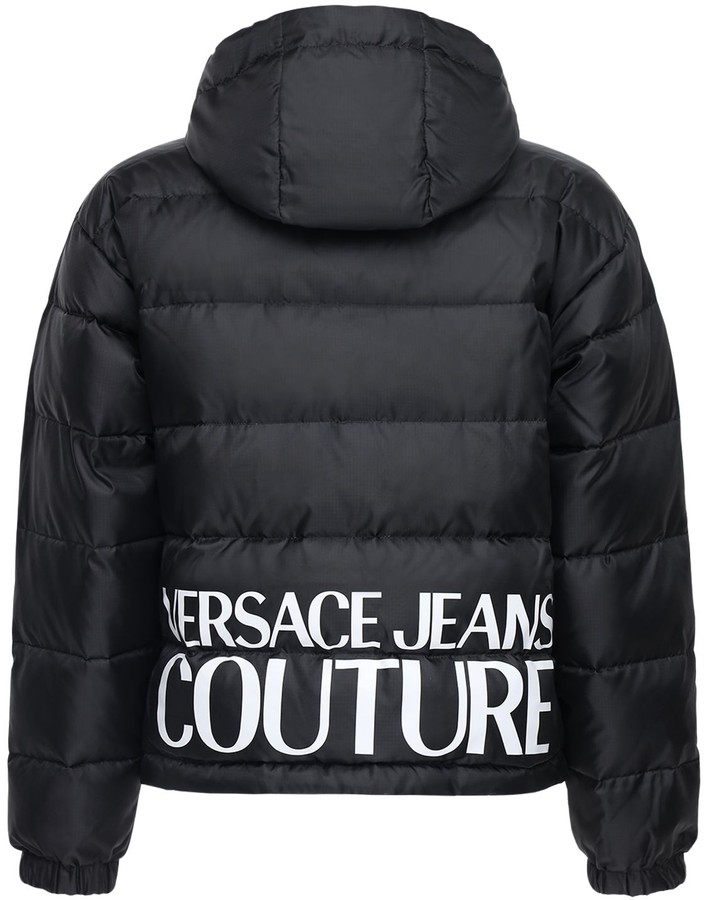 Versace Jeans Couture Logo & Print Reversible Down Jacket - ShopStyle