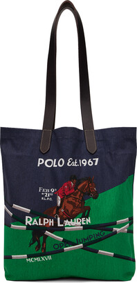LARGE Mens Womens Ralph Lauren Polo Tote Canvas Black Bag Gift