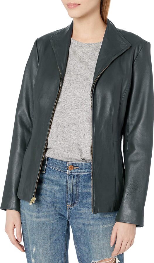 emerald green leather jacket