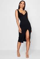 Thumbnail for your product : boohoo Structured Bust Split Detail Midi Dress