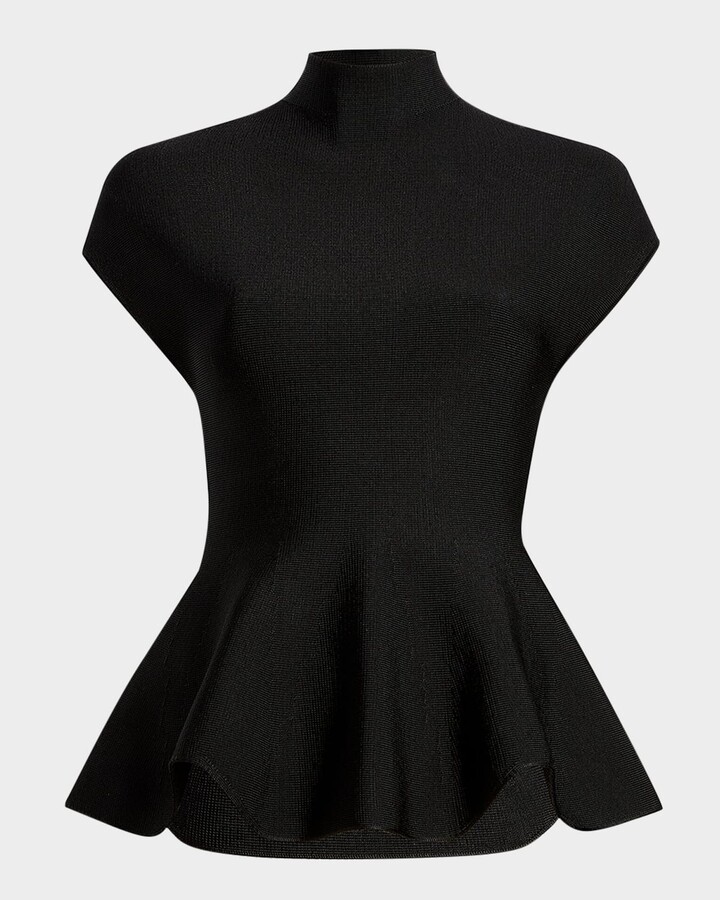 KHAITE Andra Knit Peplum Top