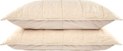 BOKSER HOME French Linen Box Stitch Quilted Sham Set