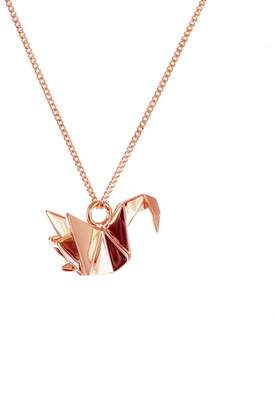 Origami Jewellery Mini Swan Necklace Rose Gold