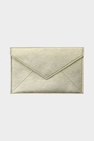 Thumbnail for your product : Graphic Image White Gold Metallic Goatskin Medium Envelope
