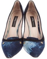 Thumbnail for your product : Jerome Dreyfuss Denim Pointed-Toe Pumps
