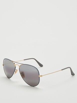 Ray-Ban Aviator Sunglasses -Gold On Top Matte Grey