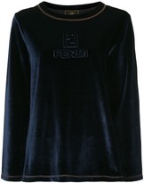 Thumbnail for your product : Fendi Pre-Owned Logo Embossed Velour Sweater