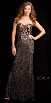 Thumbnail for your product : Scala Damask Sequin Motif Evening Dress