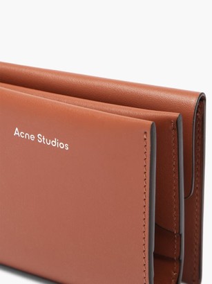 Acne Studios Logo-debossed Tri-fold Leather Wallet - Tan