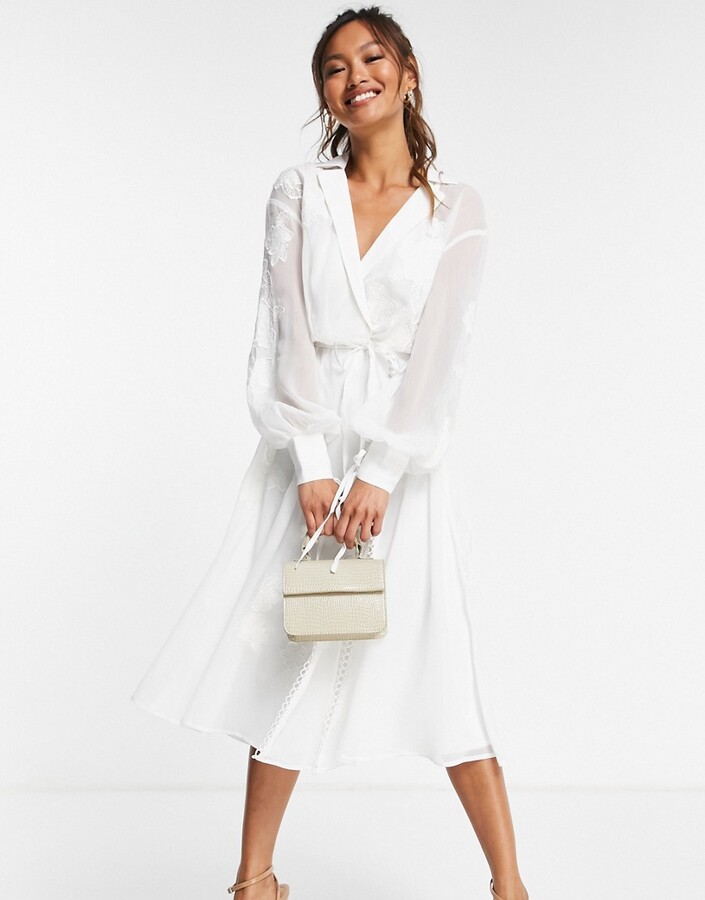 White Satin Wrap Dress | Shop the world ...