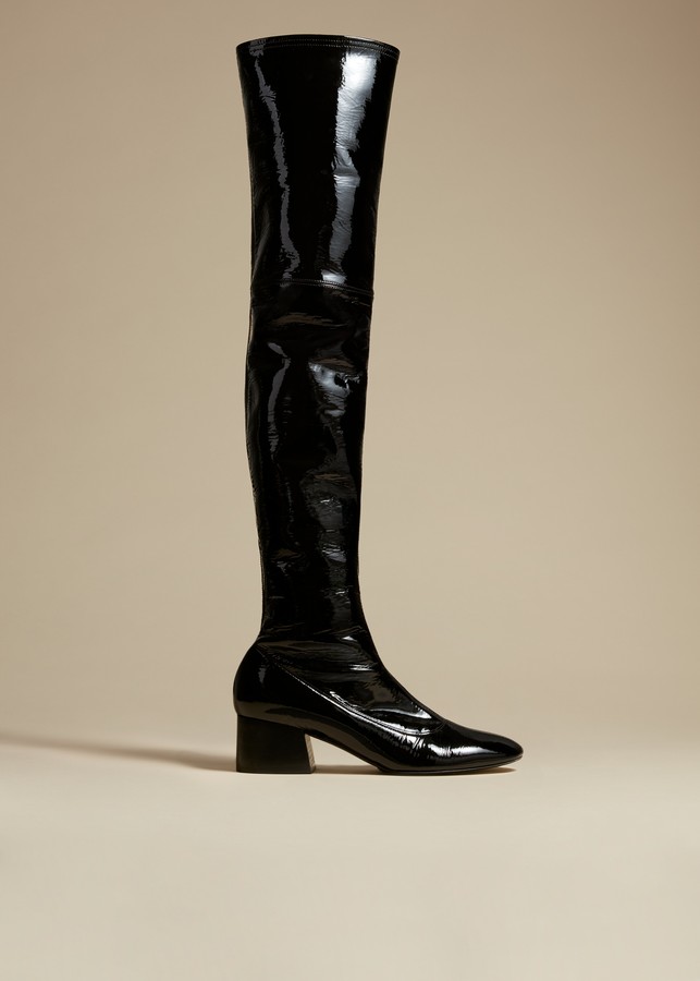 KHAITE The Sedona Boot in Black Patent Leather - ShopStyle