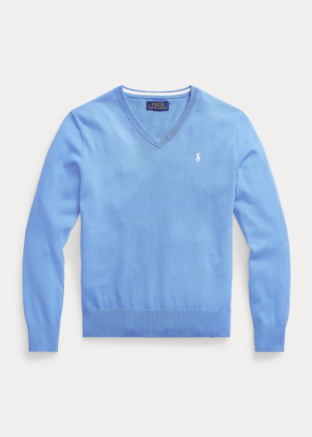 Ralph Lauren Cotton V-Neck Sweater - ShopStyle