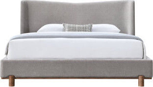 Latitude Run Melbourne Gray Chenille Queen Bed