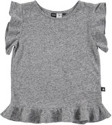 Thumbnail for your product : Molo Rabia Heathered Jersey Flounce Tee, Gray, Size 3-14