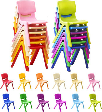 wanan 12Pcs Stackable School Chairs, Colorful Kids Plastic Chair for Toddlers with 12'' Seat