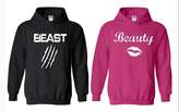 Thumbnail for your product : Acacia Beauty Lips in White Matching with Beast Scratch in White Couple Unisex Hoodie Sweatshirt XX-Large - Man/Large - Woman