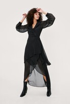 Thumbnail for your product : Nasty Gal Womens Plain Chiffon Wrap Asymmetric Hem Maxi Dress