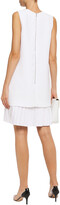 Thumbnail for your product : VVB Pleated paneled cady and crepe de chine dress