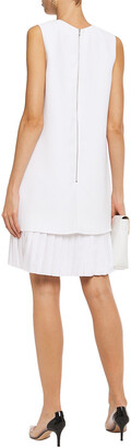 VVB Pleated paneled cady and crepe de chine dress