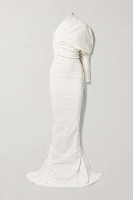 Rick Owens Diana One-sleeve Textured Cotton-blend Gown - Cream
