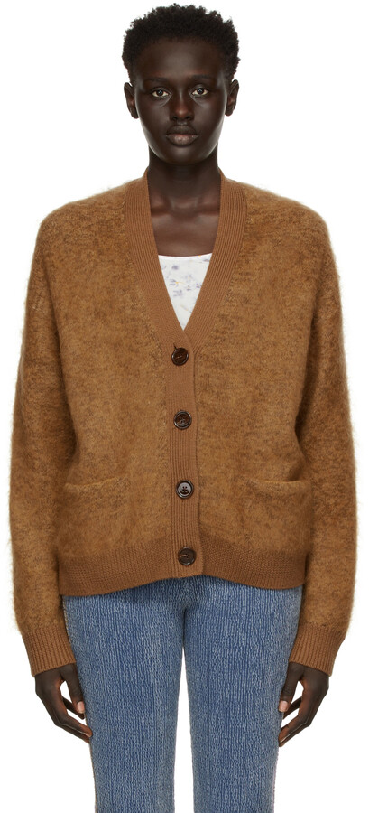 Acne Studios Brown Rives Mohair Cardigan - ShopStyle