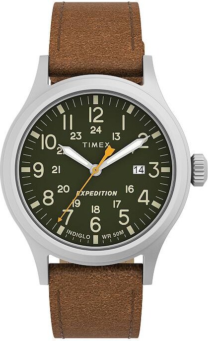 Timex Expedition Scout Men's Brown Leather Strap Watch - TW4B23000JT