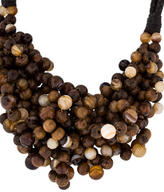 Thumbnail for your product : Brunello Cucinelli Agate & Wood Bead Cluster Necklace