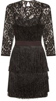 Thumbnail for your product : Little Mistress Bonnie Lace And Fringe Dress
