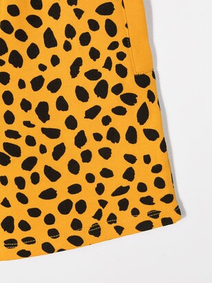 Stella McCartney Kids Cheetah dots-print fleece shorts