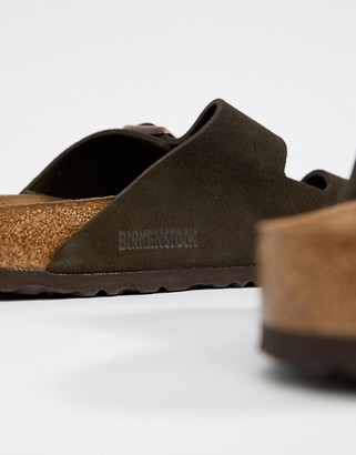 Birkenstock arizona sandals in mocha suede