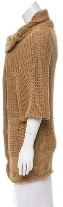 Balenciaga Short Sleeve Rib Knit Cardigan