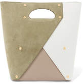 Thumbnail for your product : Yuzefi Pablo Color-block Suede And Textured-leather Tote
