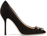Thumbnail for your product : Gucci Dionysus Embellished Suede Pumps - Black