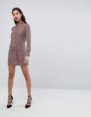 Fashion Union Western Shirt Dress In Country Rose Print