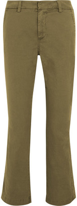 J.Crew Sammie Cropped Stretch Cotton-twill Straight-leg Pants - Army green