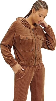 UGG Julissa Knit Courduoy Bomber Jacket (Cedar Bark) Women's Clothing