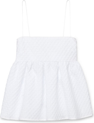 cecilie bahnsen selena top キャミ 白 UK6 SELENA | TOP BLOSSOM MATELASSÉ WHITE