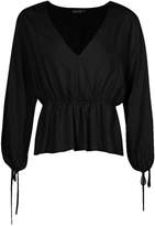 Thumbnail for your product : boohoo Petite Gathered Waist Batwing Top