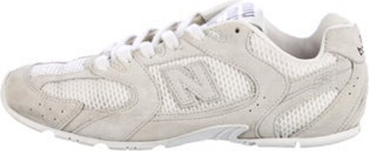 New Balance x Miu Miu 530 SL Low Top Sneakers White Mesh Suede Trim Round-Toes with Mesh Accents Lace-Up Closure at Uppers Includes Dust Bag