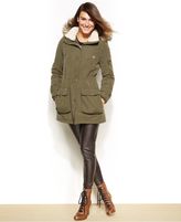 Thumbnail for your product : DKNY Hooded Faux-Fur-Trim Parka Coat